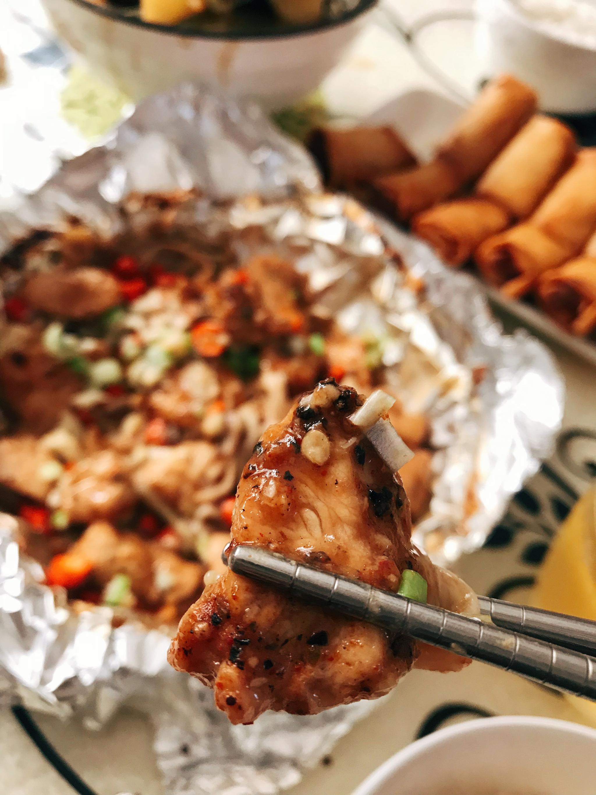 无油锡纸黑椒鸡胸肉鲜嫩美味超低卡减肥健身餐首选