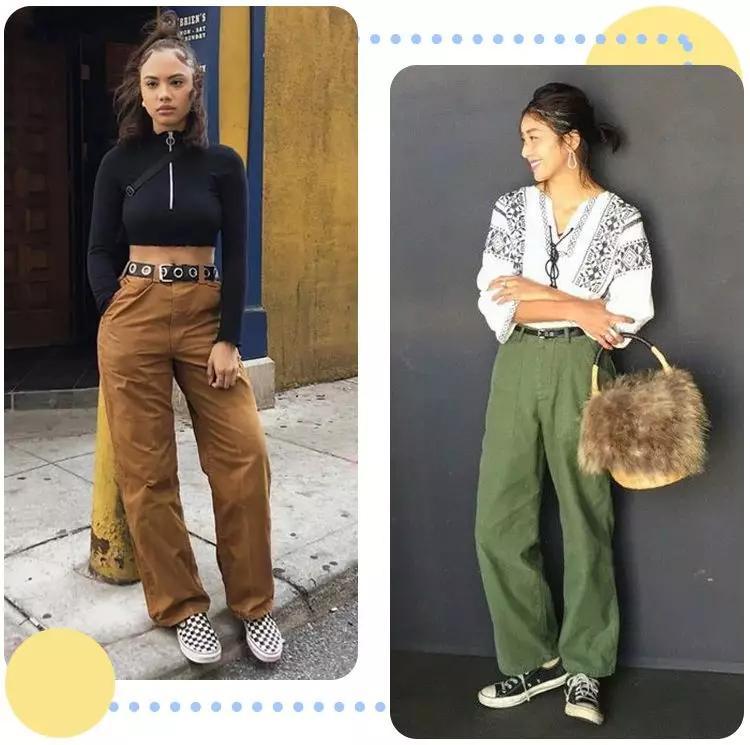 阔腿阔腿裤 帆布鞋,谁穿谁时髦!