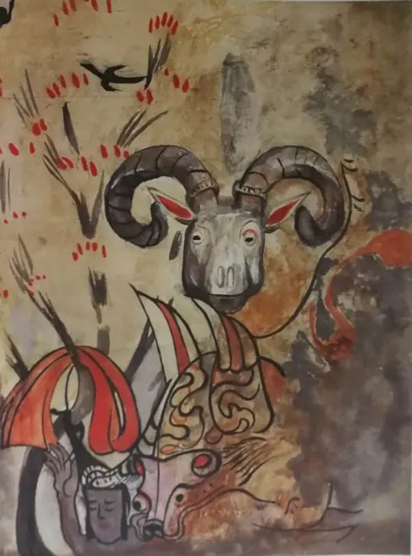 图12 洛阳烧沟61号壁画墓墓门门额壁画