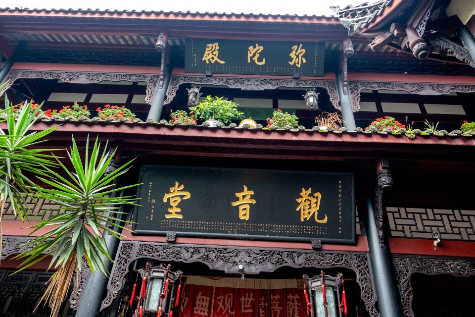 距成都40公里的古镇:一道街上三寺庙,庙内榕树还包裹着一小寺庙