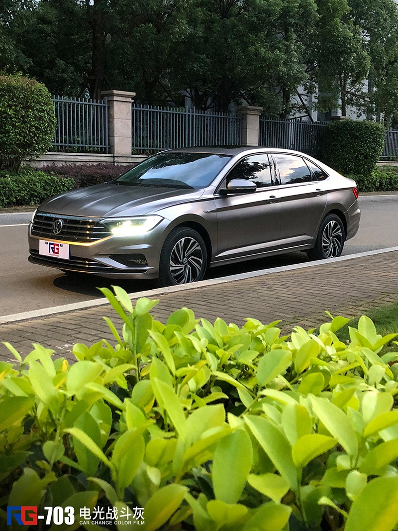 大众速腾车身改色电光战斗灰有点好看