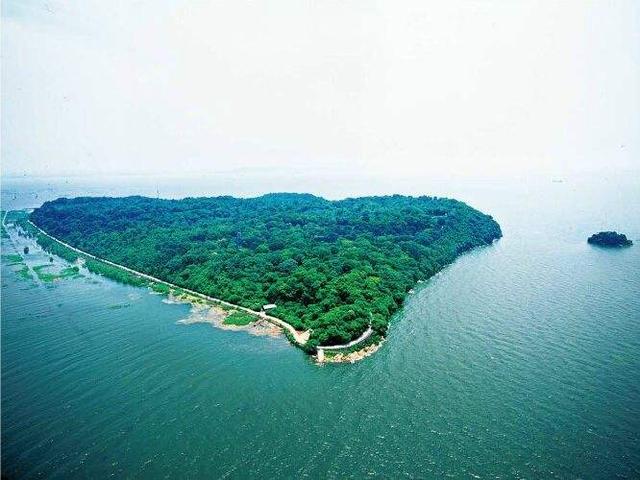 君山有一条公路修建在洞庭湖水面上美得令人窒息