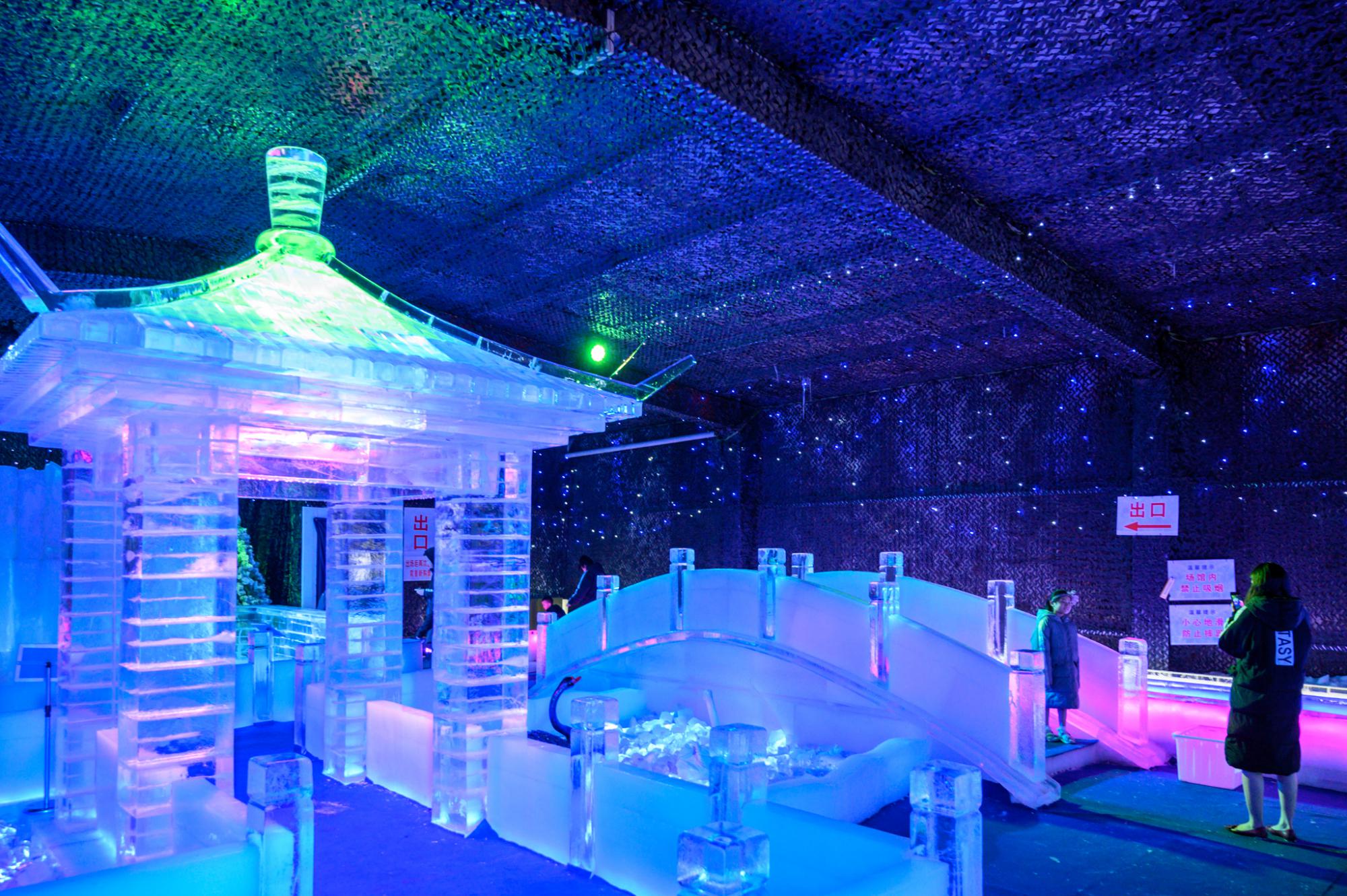 一切的一切都布局的非常精致,恍若走进了一处水晶宫殿之中,那些冰雕