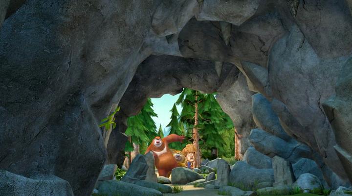 熊出没:强哥要去山洞找花,可这山洞太恐怖了,他们都不敢进去