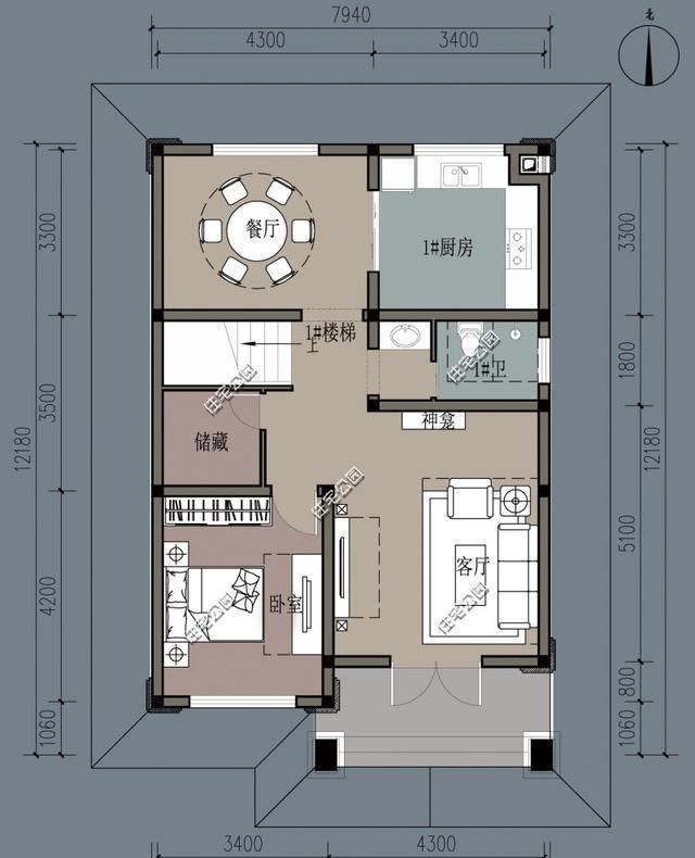 农村宅基地宽8米深12米,如何设计两层的别墅?