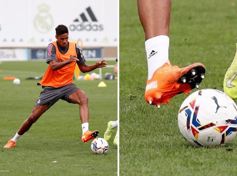 瓦拉内训练上脚puma ultra 1.1足球鞋