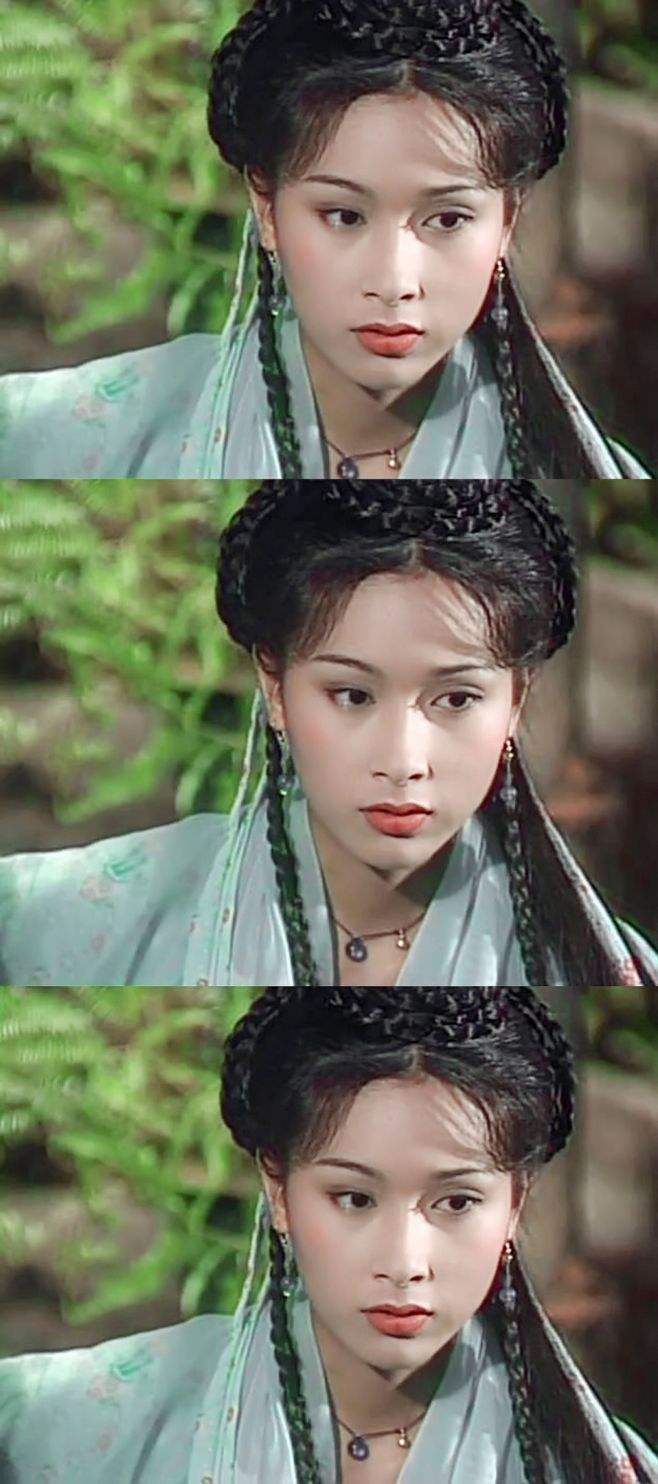 蔡少芬当年凭借《魔刀侠情》中的古雪走红,那个时候的她五官精致,标准