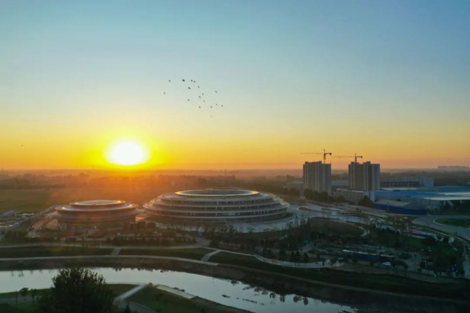 2020年9月18日,鸟瞰河北肃宁县科创中心.(无人机照片)