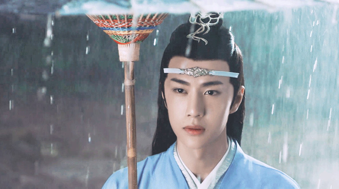 街舞钟汉良队穿肖战同款用蓝湛雨伞与王一博对决cp粉过年