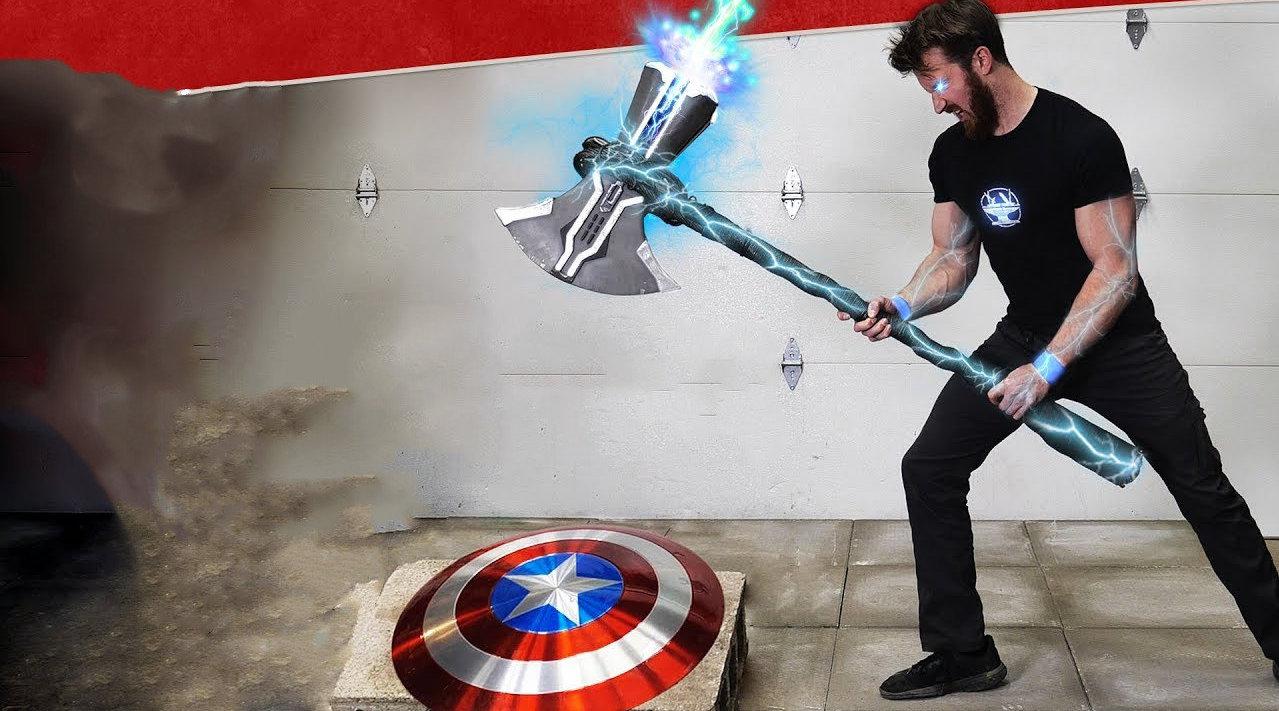 牛人自制风暴战斧,用来pk美队振金盾牌谁更强?全程高能别眨眼