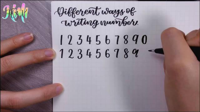 Kimi的 BrushLettering 小课堂 数字的不同写法 教程_新浪新闻