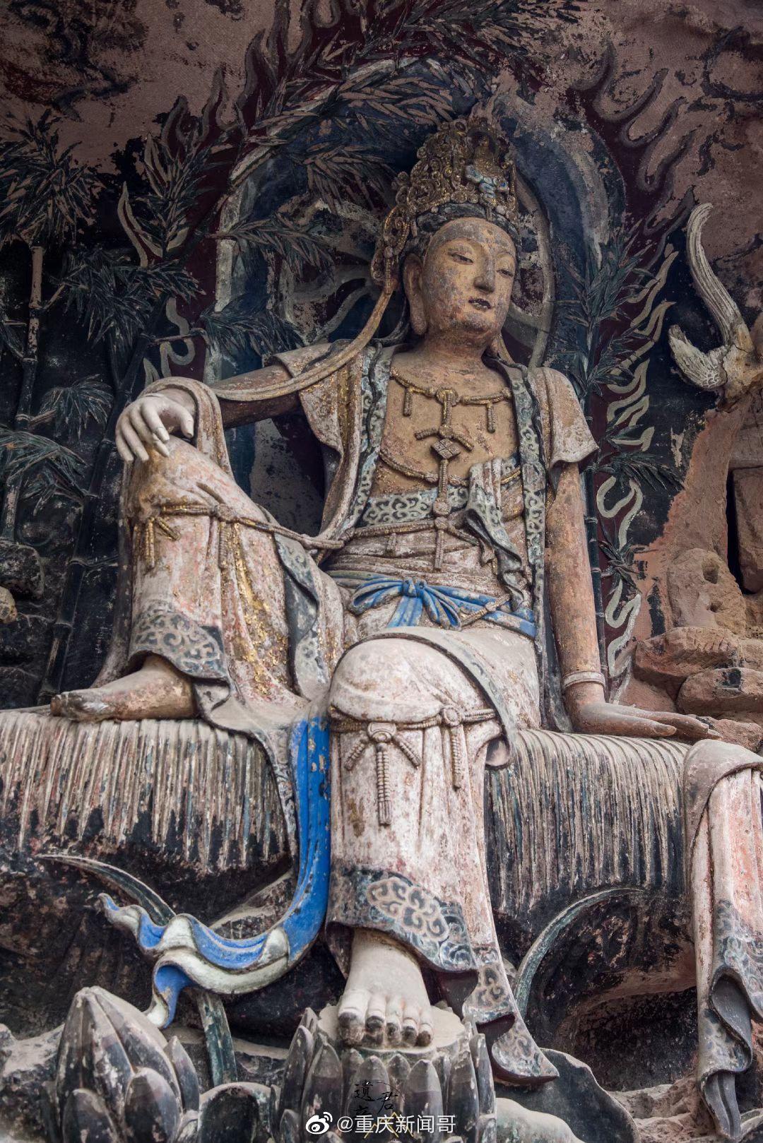 四川安岳,毗卢洞北宋紫竹观音