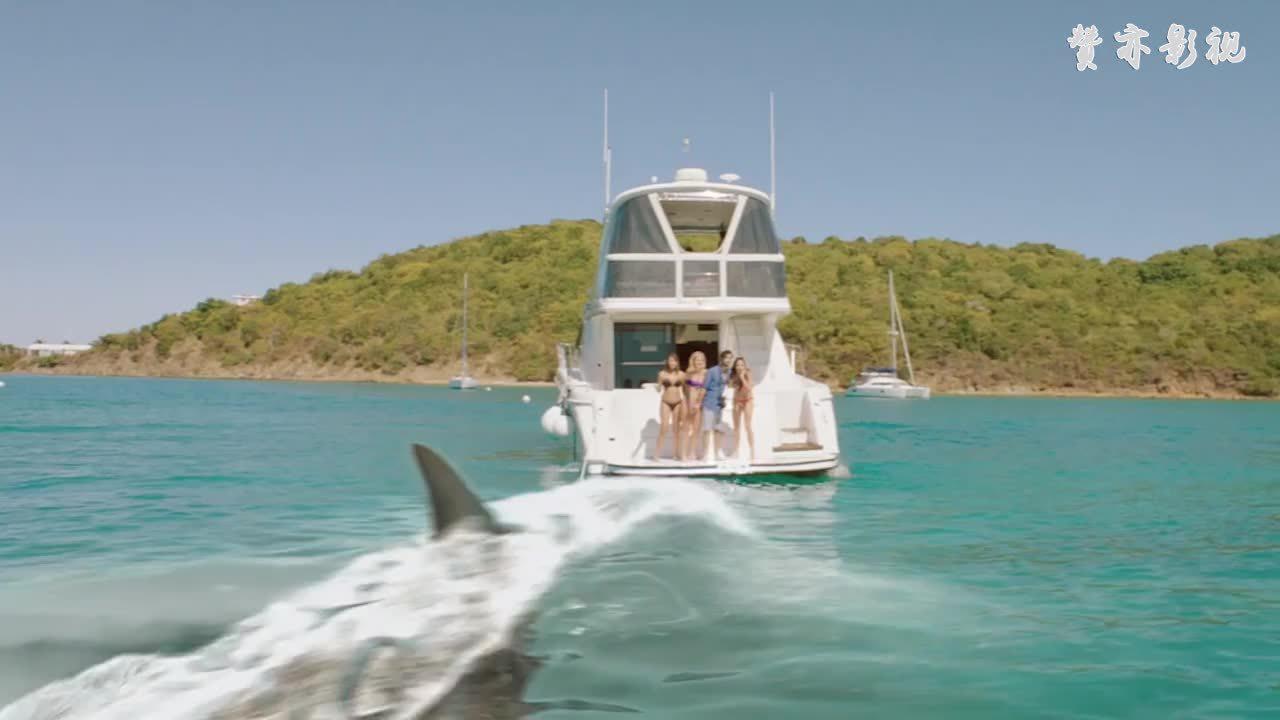 夺命五头鲨海里惊现五头鲨一口吃掉一群人一跃咬掉直升飞机