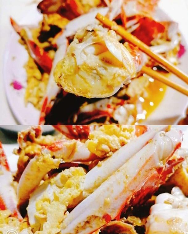 鸡蛋炒梭子蟹,吃了根本停不下来,太美味了