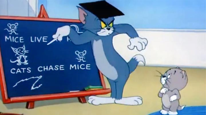 猫和老鼠:汤姆现在成老师了,教孩子一套一套的,可惜实践不行