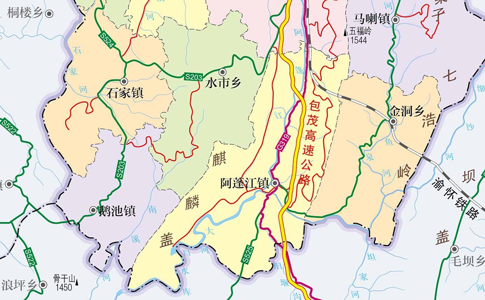 重庆黔江区一个镇,因旅游景区而改名,是黔江面积很大的镇