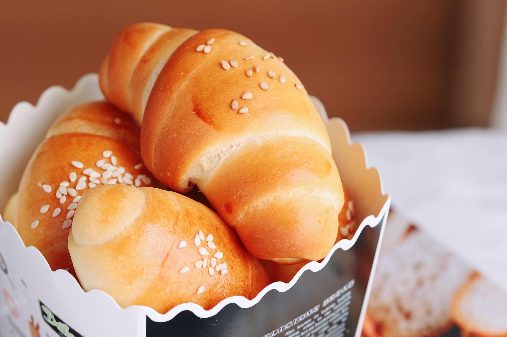 迷你肉松牛角汉堡包的做法配方美味的零食也当早餐