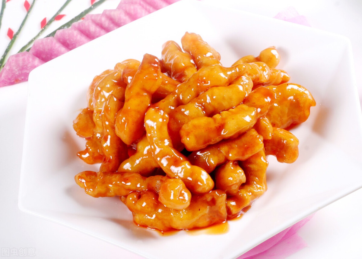 茄汁里脊用番茄酱调味酸甜可口油而不腻肉香汁浓超级下饭