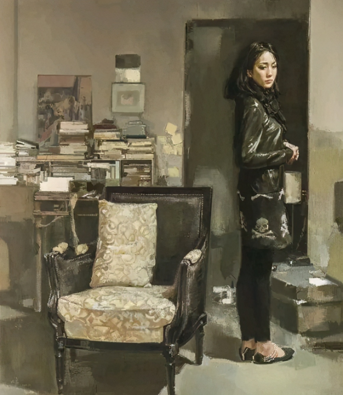 中国美院油画系教授邬大勇人体油画中的年轻女孩