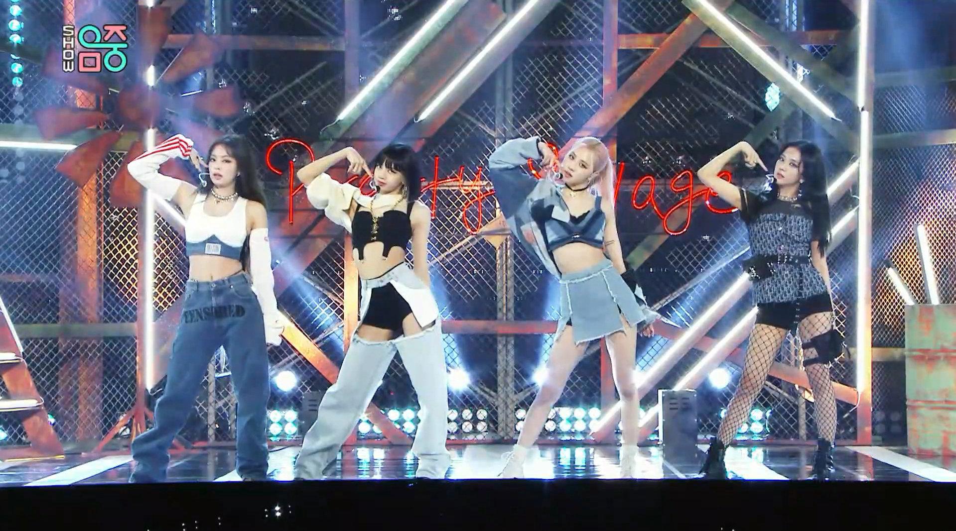 最新打歌现场首演强势新单lovesick girls和pretty