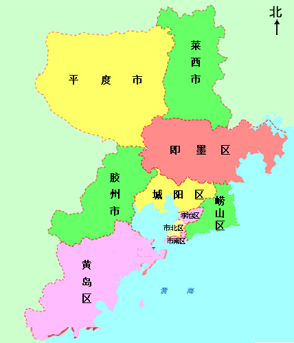 青岛的地理位置地图图片
