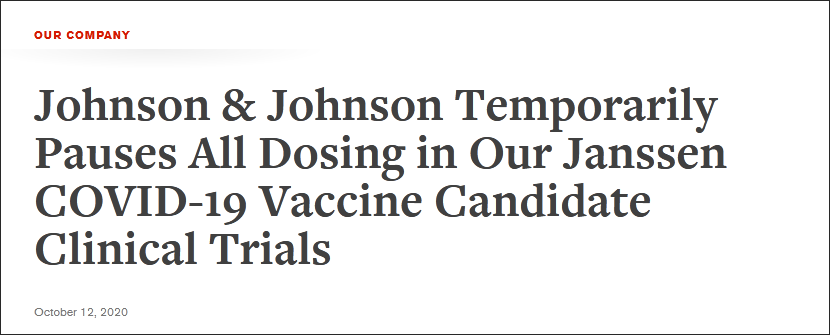 美国强生紧急叫停疫苗三期试验