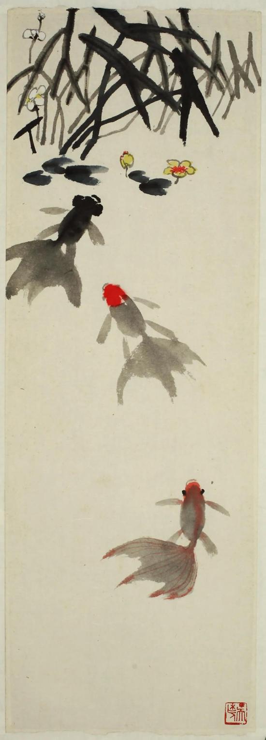 看吴作人的金鱼如何"游"戏笔墨