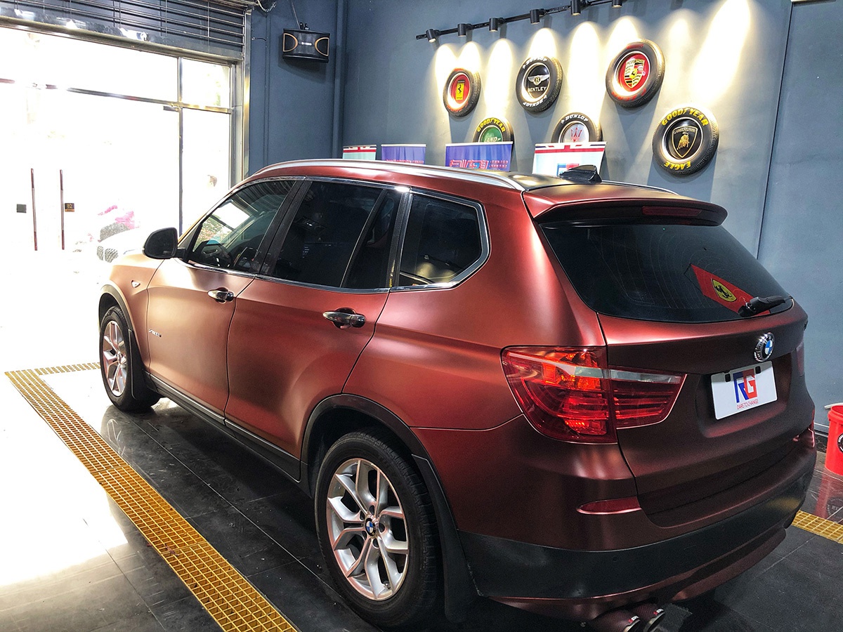 宝马x3车身改色电光酒红 rg瑞集改色膜佛山禅城-新浪汽车