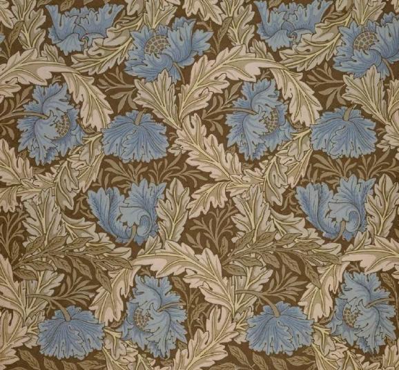 设计又名《罂粟》,采用涡旋叶饰,与莫里斯的另一设计《茛苕》颇为相似