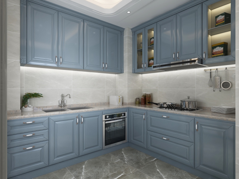 碧源月湖143平厨房现代轻奢风格效果图