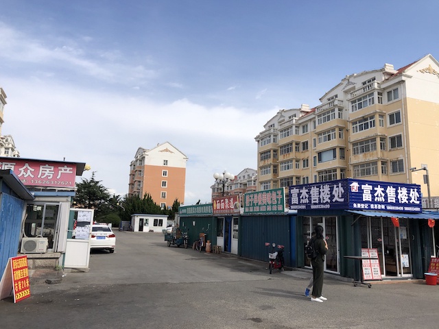 大庆路上密集的房产中介门头