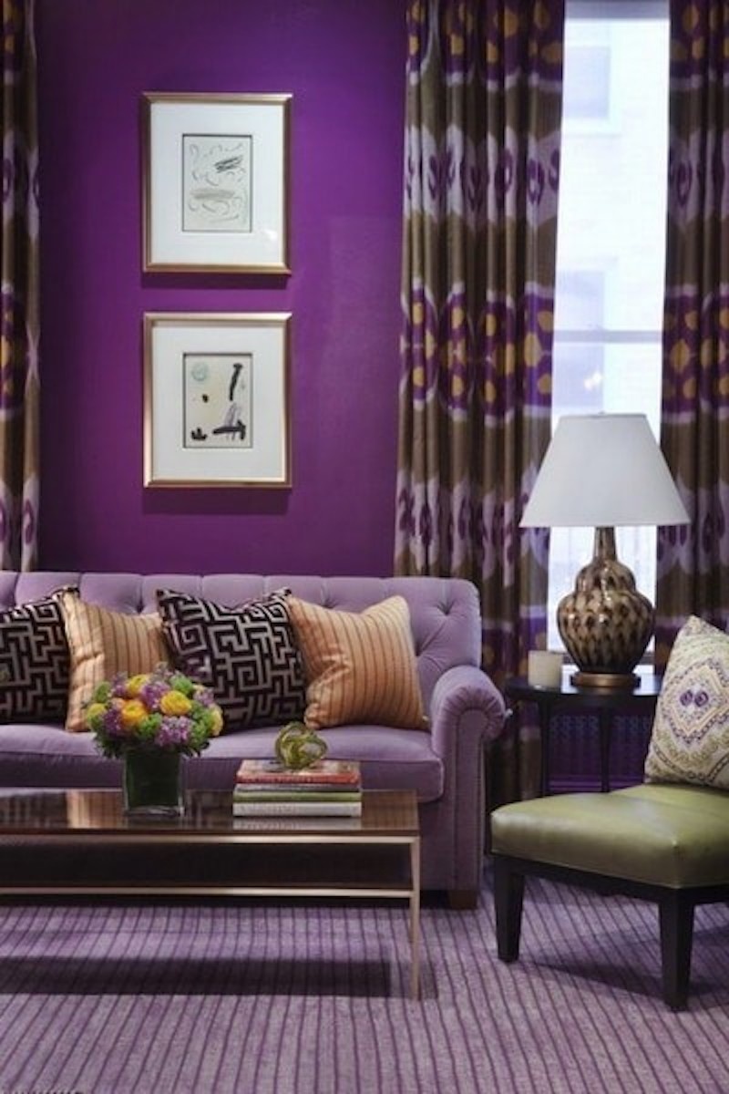 紫罗兰是小客厅的另一个好选择,它最大的优点就是色彩搭配上的包容性