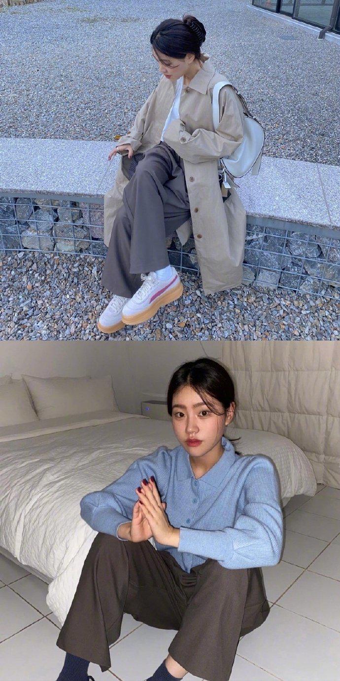 韩国女生简约随性的秋季日常穿搭合集