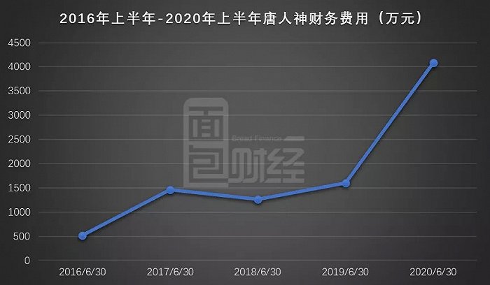 图4: 2016上半年-2020年上半年唐人神财务费用