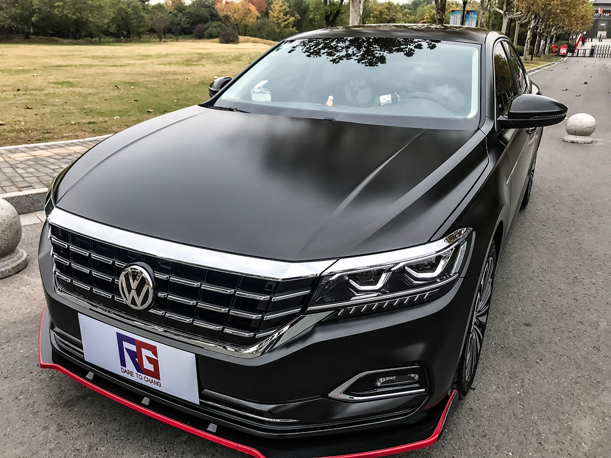 大众帕萨特车身改色电光黑rg瑞集改色膜江苏扬州