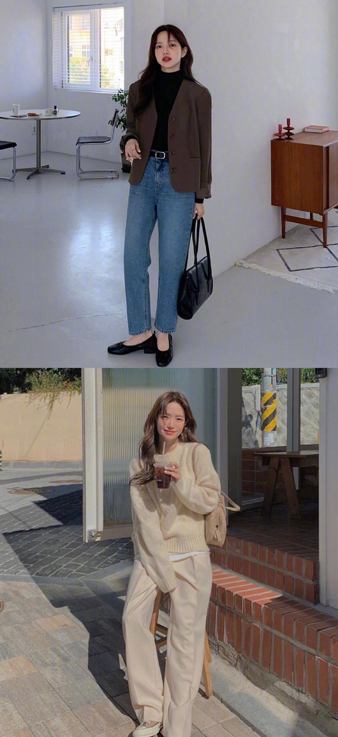 韩国小姐姐的秋日街拍穿搭合集