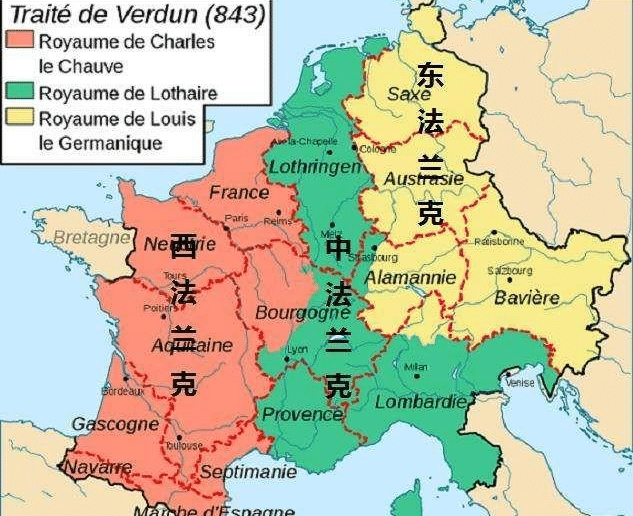 法兰克因没有文化同化的过程以及地理破碎而变成遍地小国