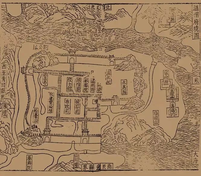 古代温州城地图.温州市委宣传部供图.