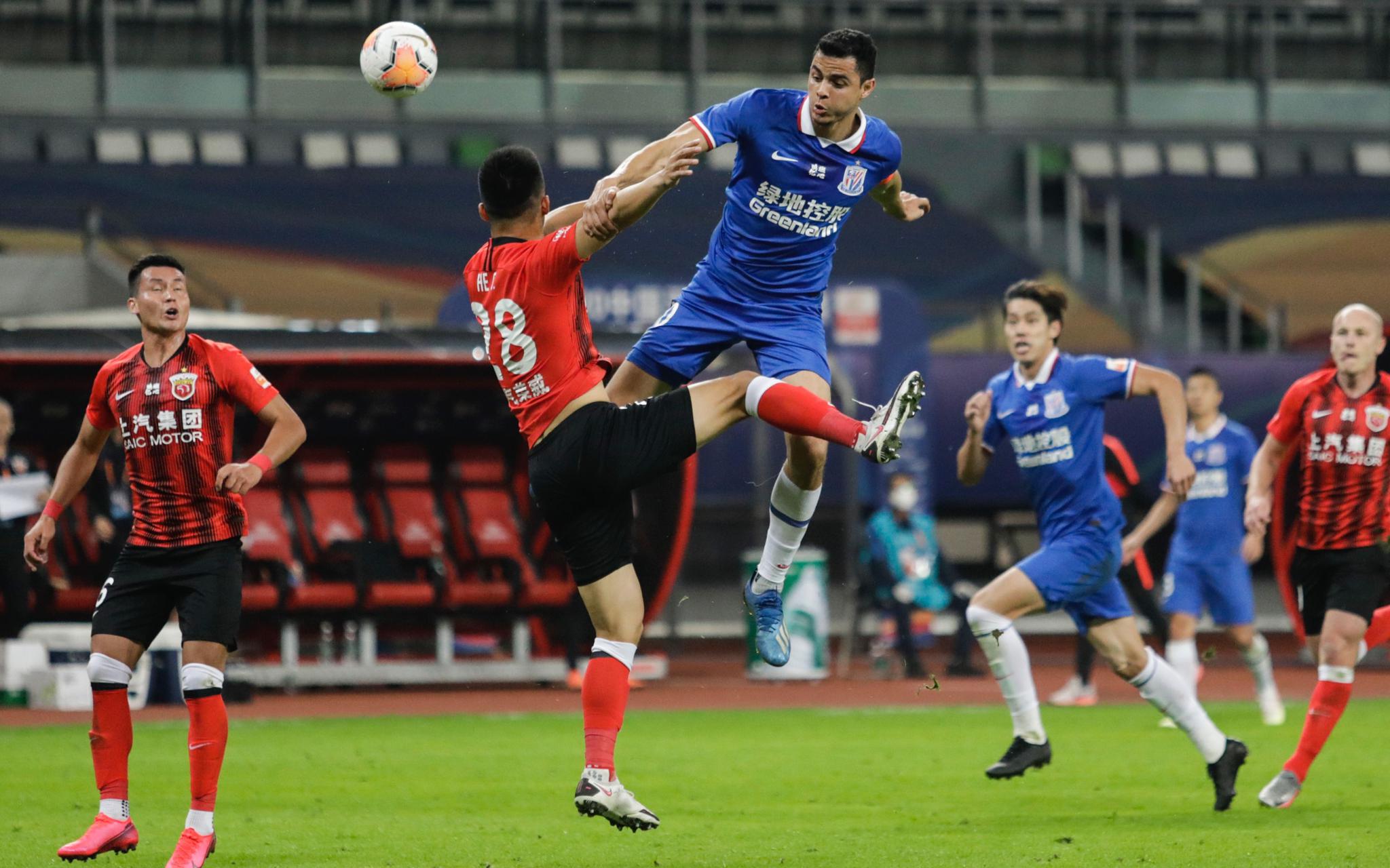 上海德比第一回合未分胜负.图/视觉中国