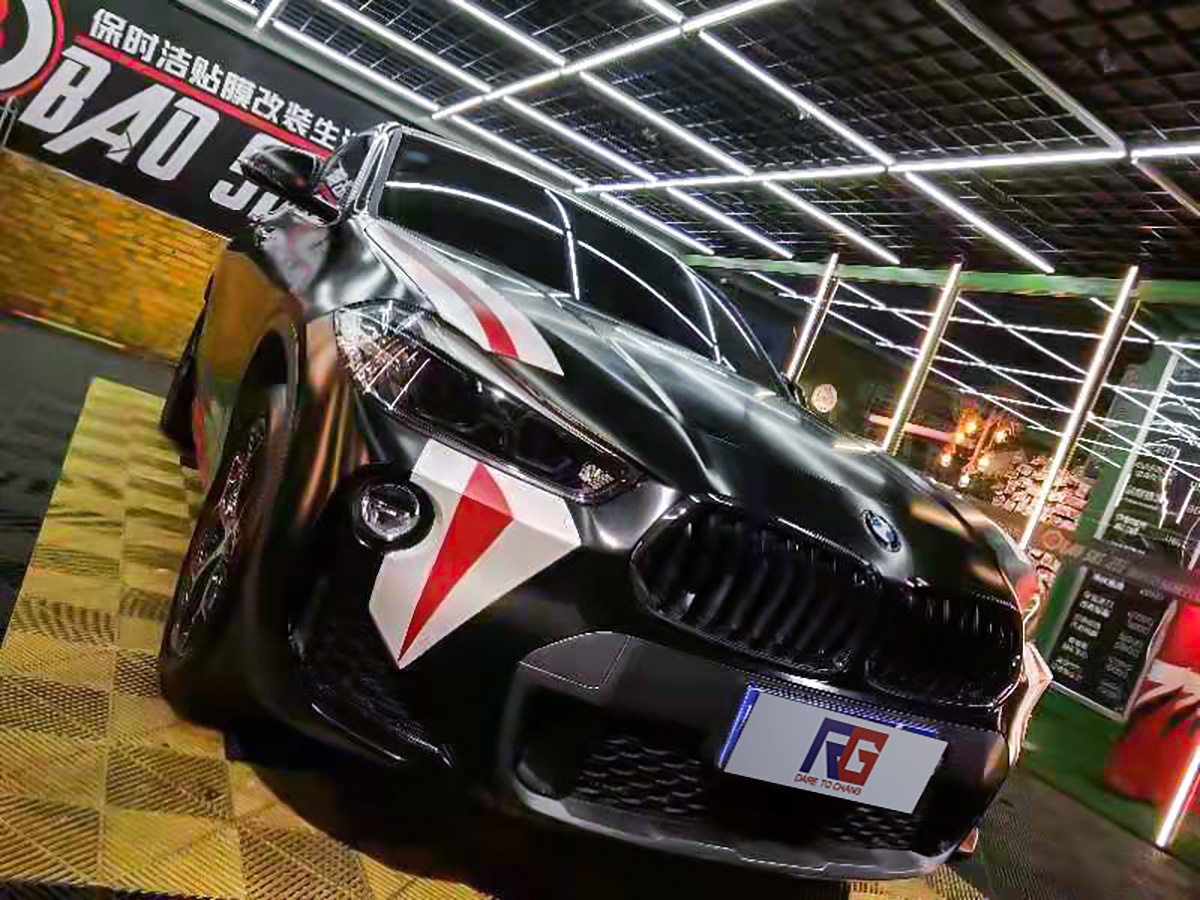 宝马x2车身改色电光黑 拉花 rg瑞集改色膜西安碑林区