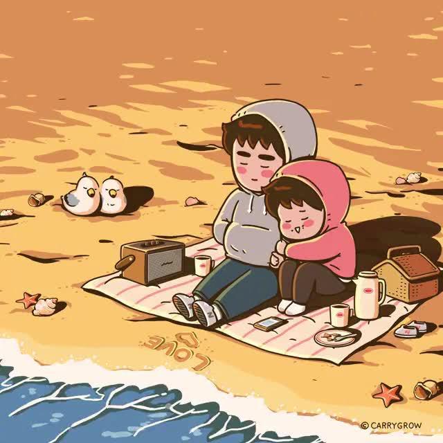 愿你和爱的人一起静静的听海~ by.carrygrow