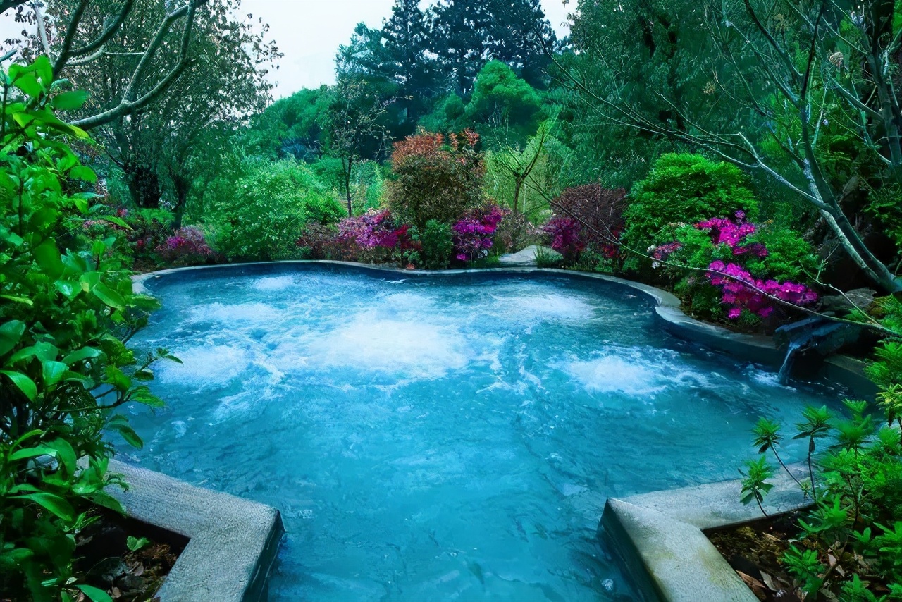 的森林之间浓郁的清新之气扑面而来,令人心旷神怡荷花温泉属温泉种类