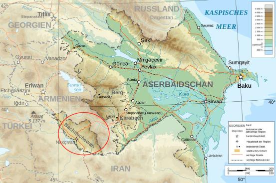  ▲阿塞拜疆被一分为二