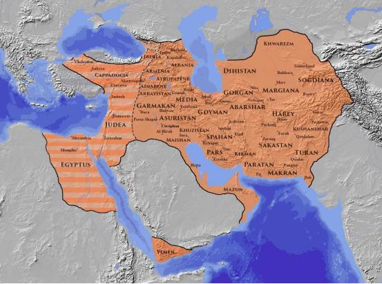  ▲萨珊王朝时期（公元224-651年）的波斯帝国