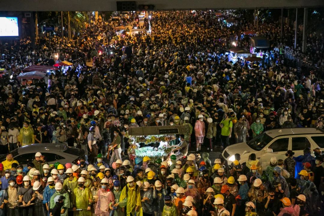 10月21日,泰国曼谷抗议现场。/视觉中国