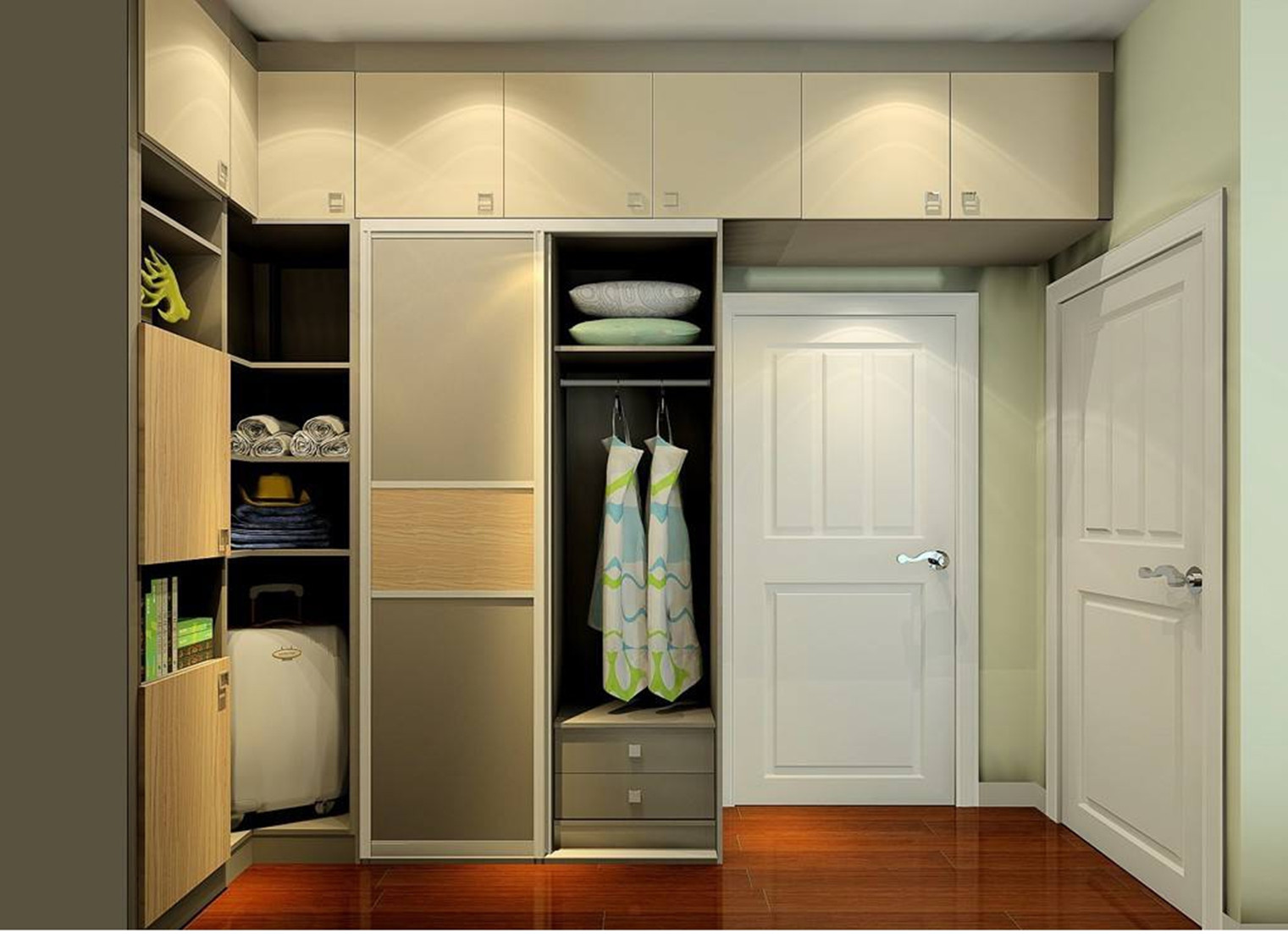 我怎么想不到,床头留个斜角衣帽间,床斜45°摆,一下收纳翻番