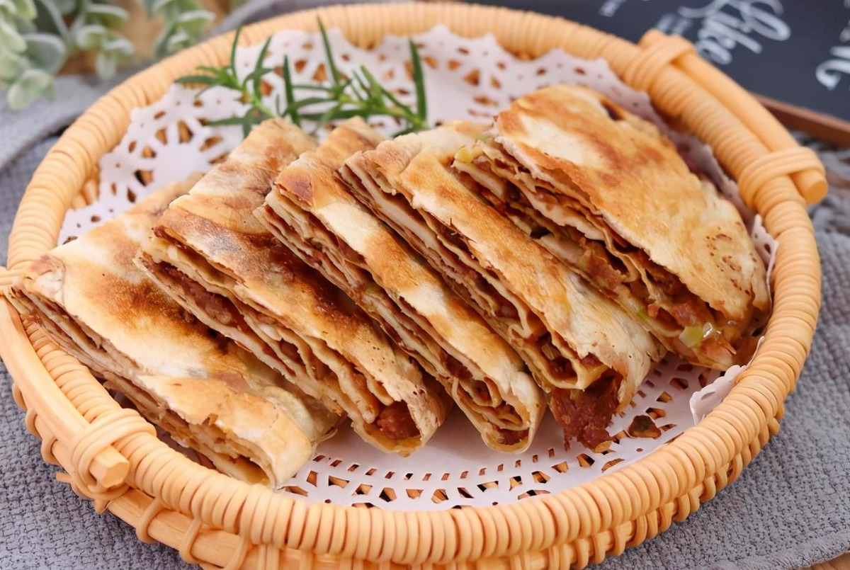 简单零难度!巨香巨好吃的千层猪肉饼,外脆里软,学会不用买