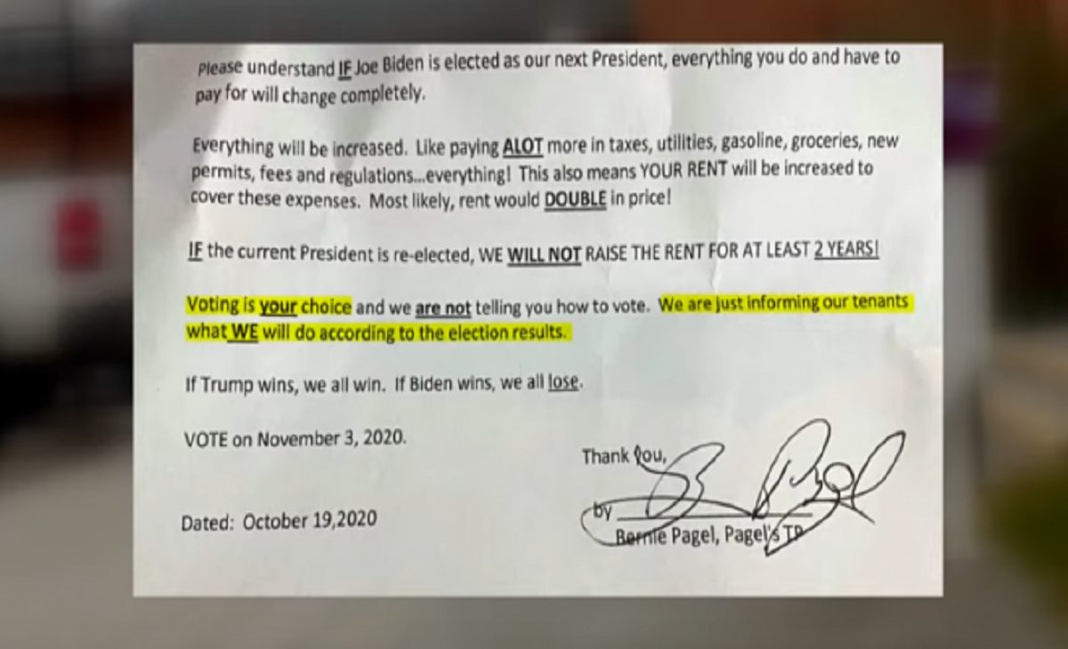 美国有租客称遭房东施压，若民主党赢得大选将面临房租涨价休闲区蓝鸢梦想 - Www.slyday.coM