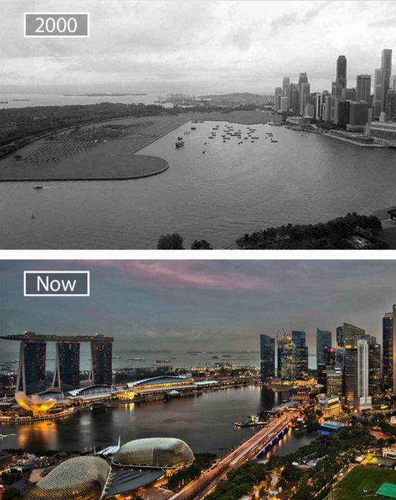 世界城市半个世纪的变化新旧对比