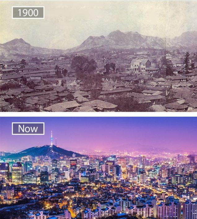 世界城市半个世纪的变化新旧对比